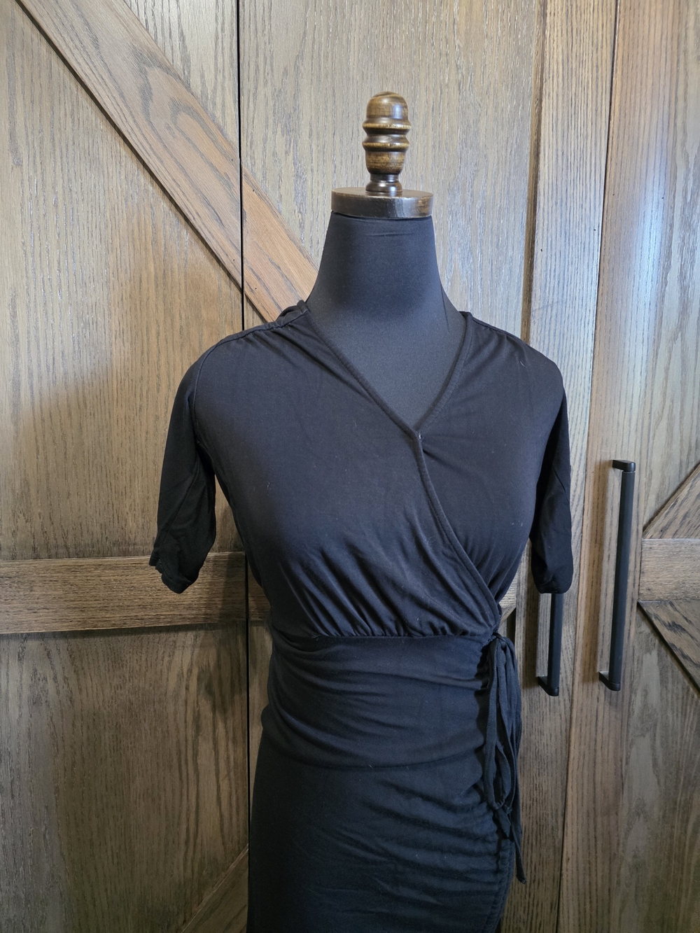 Veronica Beard Black Wrap Maxi Dress with Side Tie - Picture 2 of 4